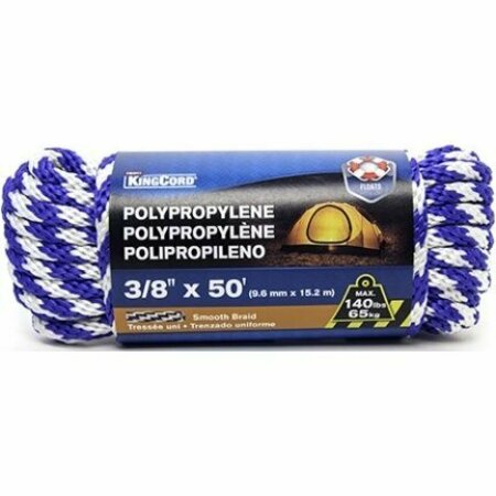 MIBRO SMOOTH BRAID POLYP 3/8 X 50 FT BL/WT 312091BGV1